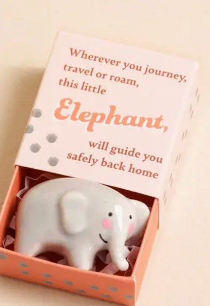 Sweet Ceramic Tokens in Tiny Matchbox with Saying