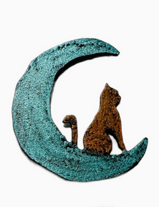 Cat on the Moon Small Magnet