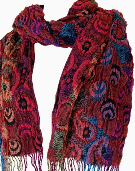 Flora Crinkle 100% Viscose Scarves