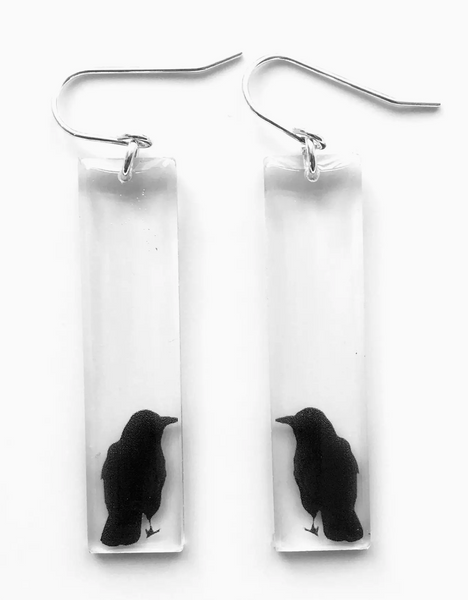 Tall Crow Earrings