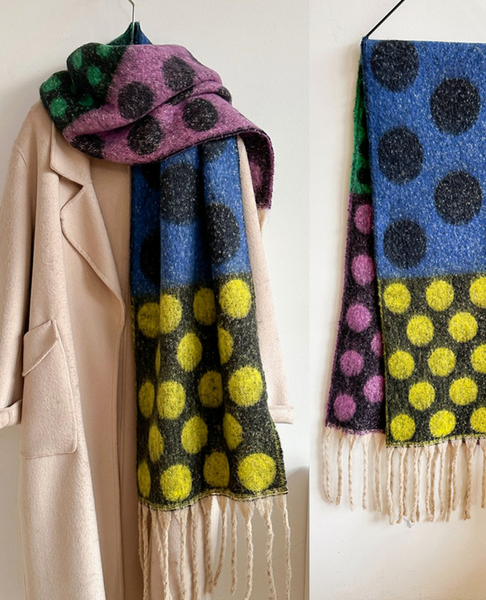 Scarvii - Bold Retro Polka Blanket Scarf