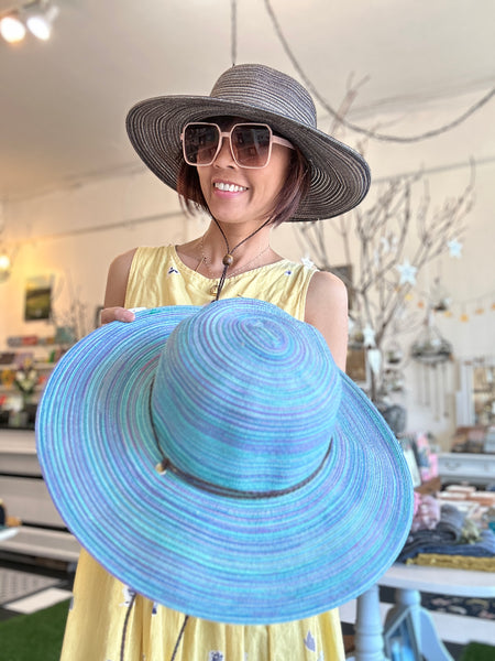 Mia Sun Hat: Packable Sun Hat with Leather Accents Chin Cord