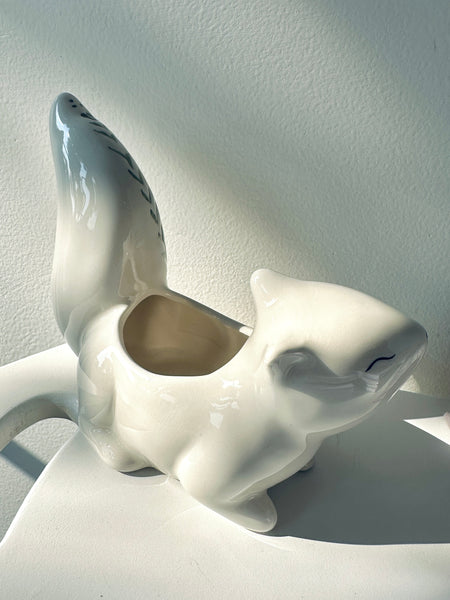 Cute Porcelain Squirrel With Hand Painted Leaves Detail Planter