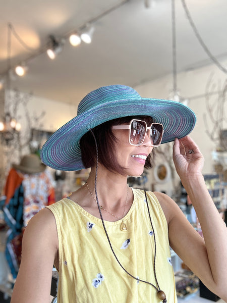 Mia Sun Hat: Packable Sun Hat with Leather Accents Chin Cord