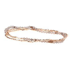Delicate Smoky Quartz Stone Wrap Bracelet/Necklace