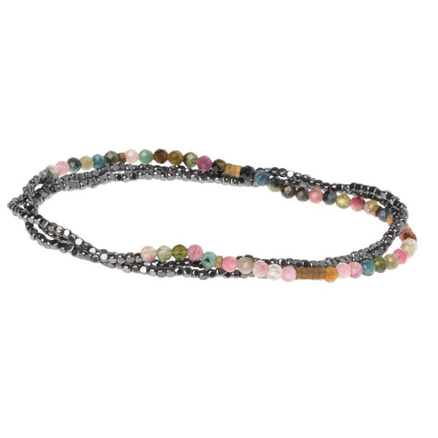 Delicate Tourmaline Stone Wrap Bracelet/Necklace
