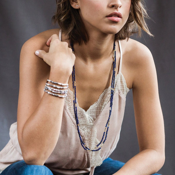Lapis Stone Wrap Bracelet/Necklace
