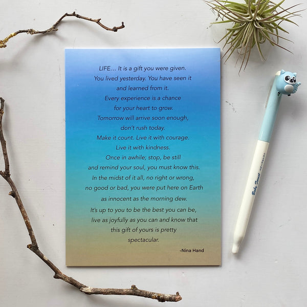 Life...Word to Live By, Sentimental Greeting Card