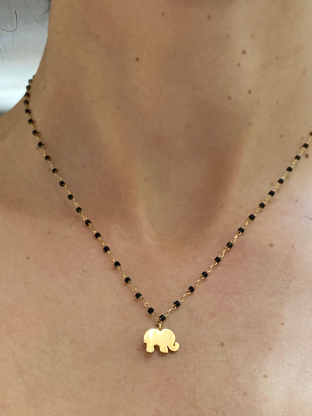 Gold Elephant Charm Necklace