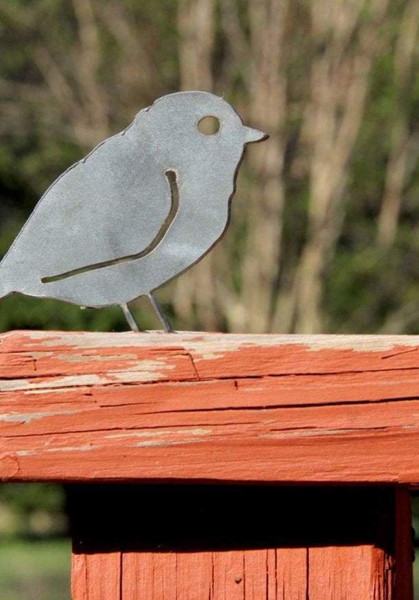 Chickadee Bird Metal Fence Decor