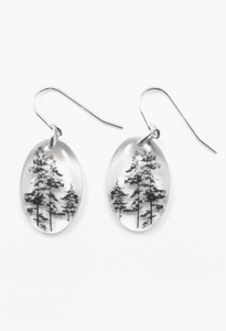 Small Oval Forest : Dangle Earrings