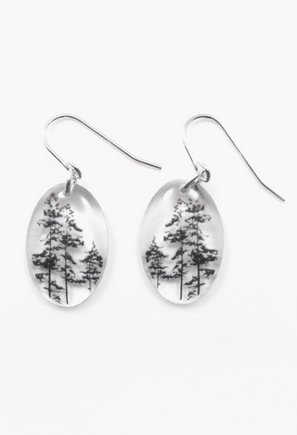 Small Oval Forest : Dangle Earrings