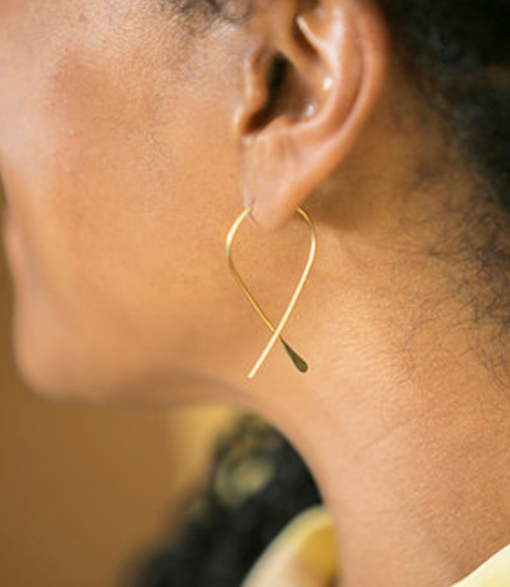 Handmade Modern Sterling Silver Loop Earrings