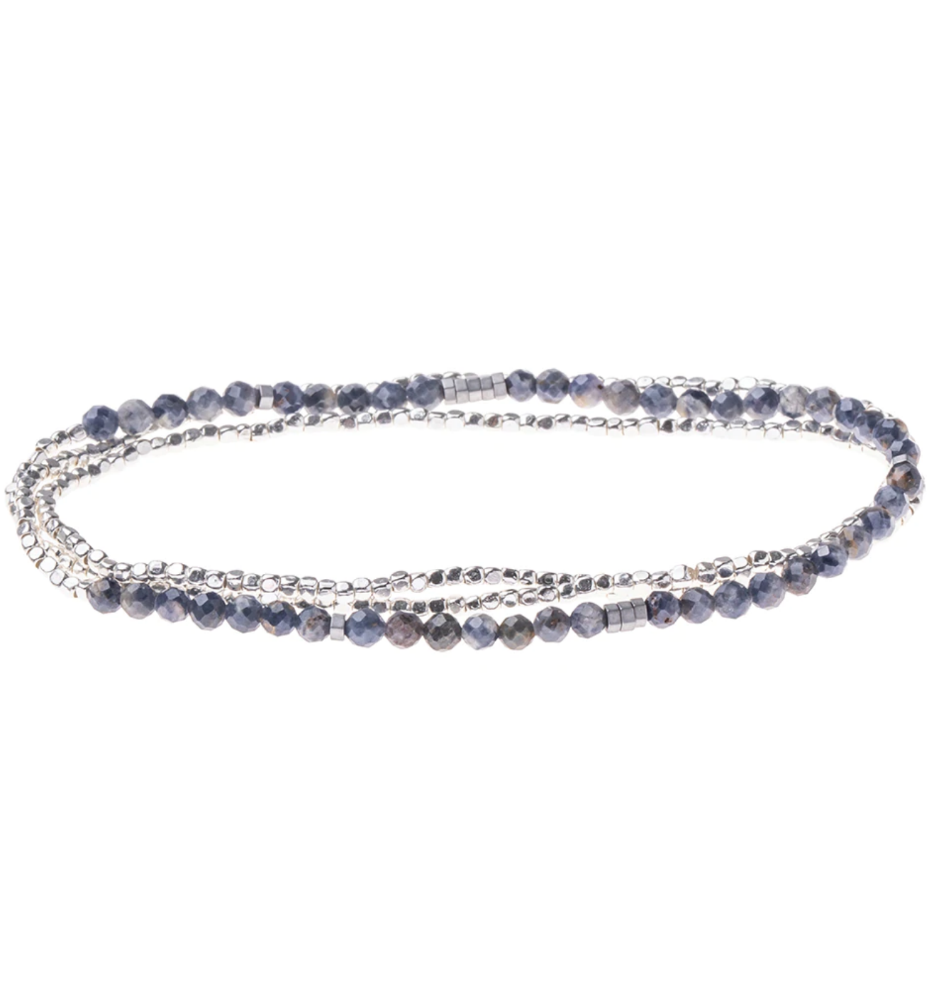 Delicate Iolite and Sunstone: Wrap Bracelet & Necklace