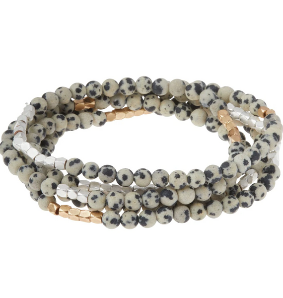 Dalmatian Jasper Stone Wrap Bracelet/Necklace