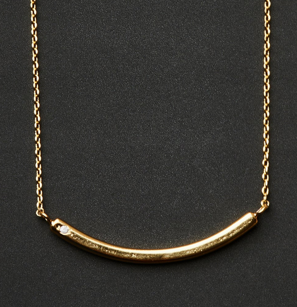 Comet Gold Necklace With CZ Stone