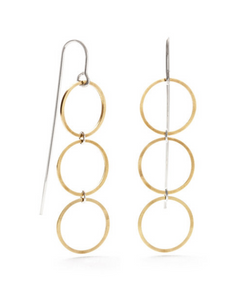 Geometric Threaders Circles Dangle Earrings