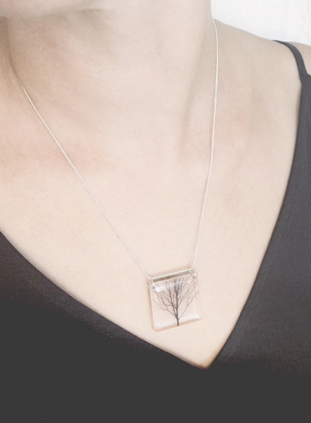 Square Birds Pendant Necklace