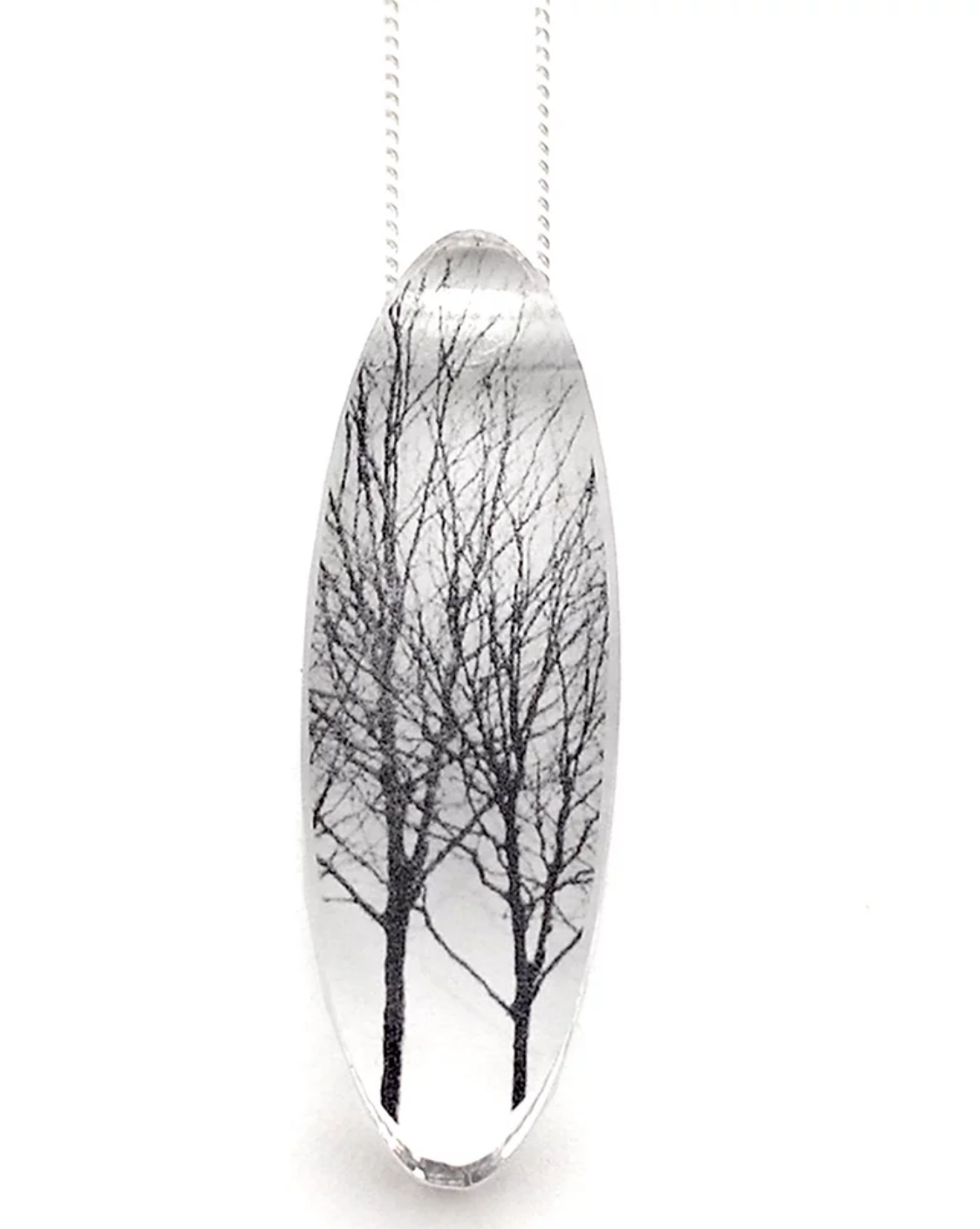 Oval Tree Pendant Necklace