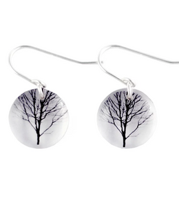 Round Tree Dangle Earrings