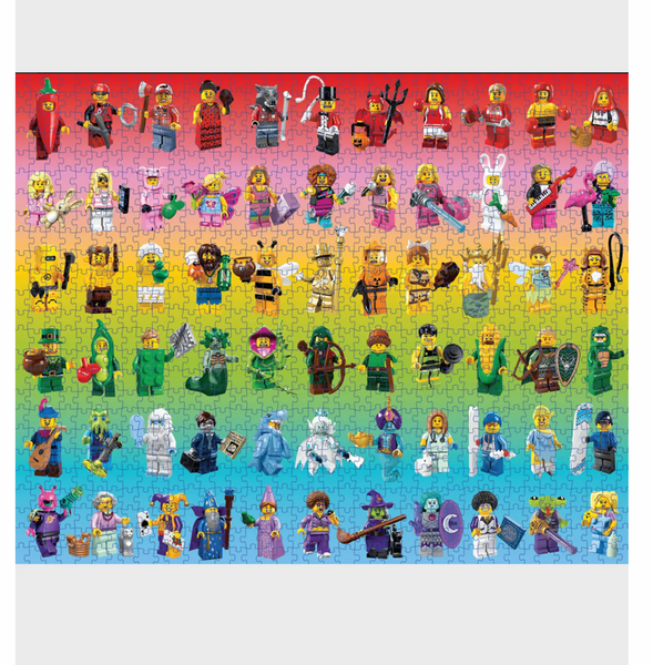 Lego Minifigure Rainbow 1000 Piece Puzzle