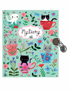 Teacup Kittens Locked Diary Journal
