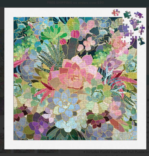 Succulent Mosaic : 500 Piece Foil Puzzle
