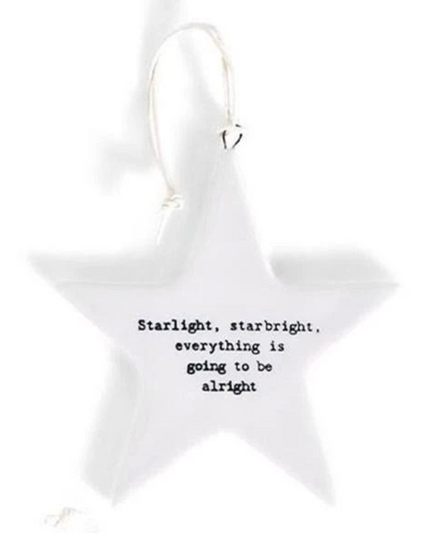 Star With Beautiful Affirmation Ornament/ Wall Art Hanger No