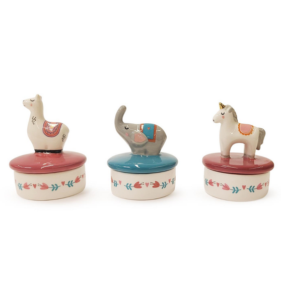 Cute Animal Trinket Porcelain Jewelry With Gift Box