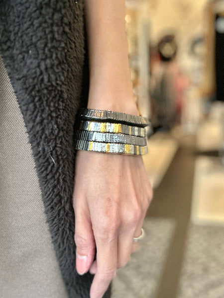 Mix Metal Cube Beads Bracelet