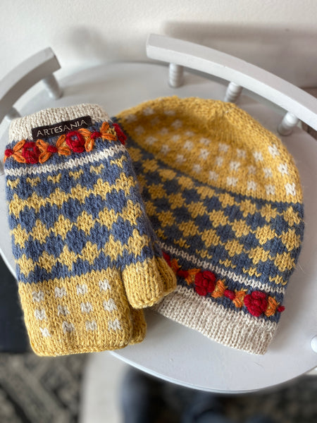 Colorful Alpaca Wool Hand Warmer /Fingerless Gloves