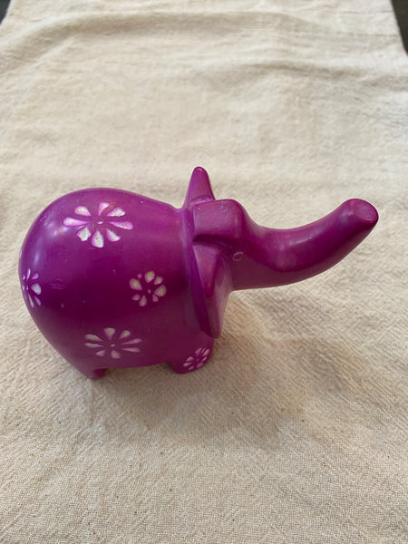 Handmade Soapstone Elephant Paperweight/Hand Carved Miniature Figurines/Sculptures