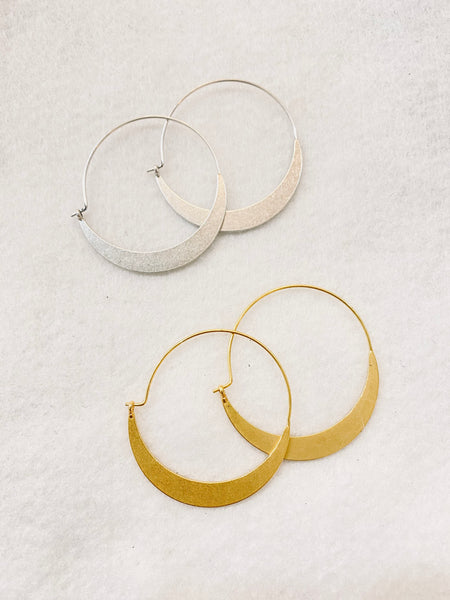 Crescent Hoop Earrings