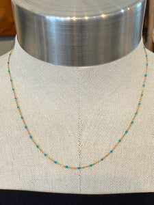 Hand-Wired Dainty Seed Beads Gold Chain Necklace
