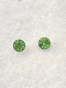 Colorful Cubic Zirconia On Sterling Silver Stud Earrings