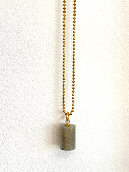 Semi-Precious Cube Charm Necklace