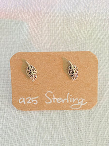 Leaf 925 Sterling Silver Stud Earrings