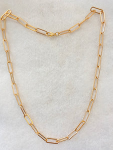 Classic Paperclip Link Chain Rose Gold Necklace