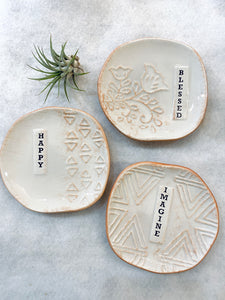 Handmade Ceramic Trinket Dish/ Jewelry Holder/ Keepsake Dish