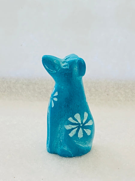 Handmade Soapstone Tiny Dog /Hand Carved Miniature Figurines/Sculptures