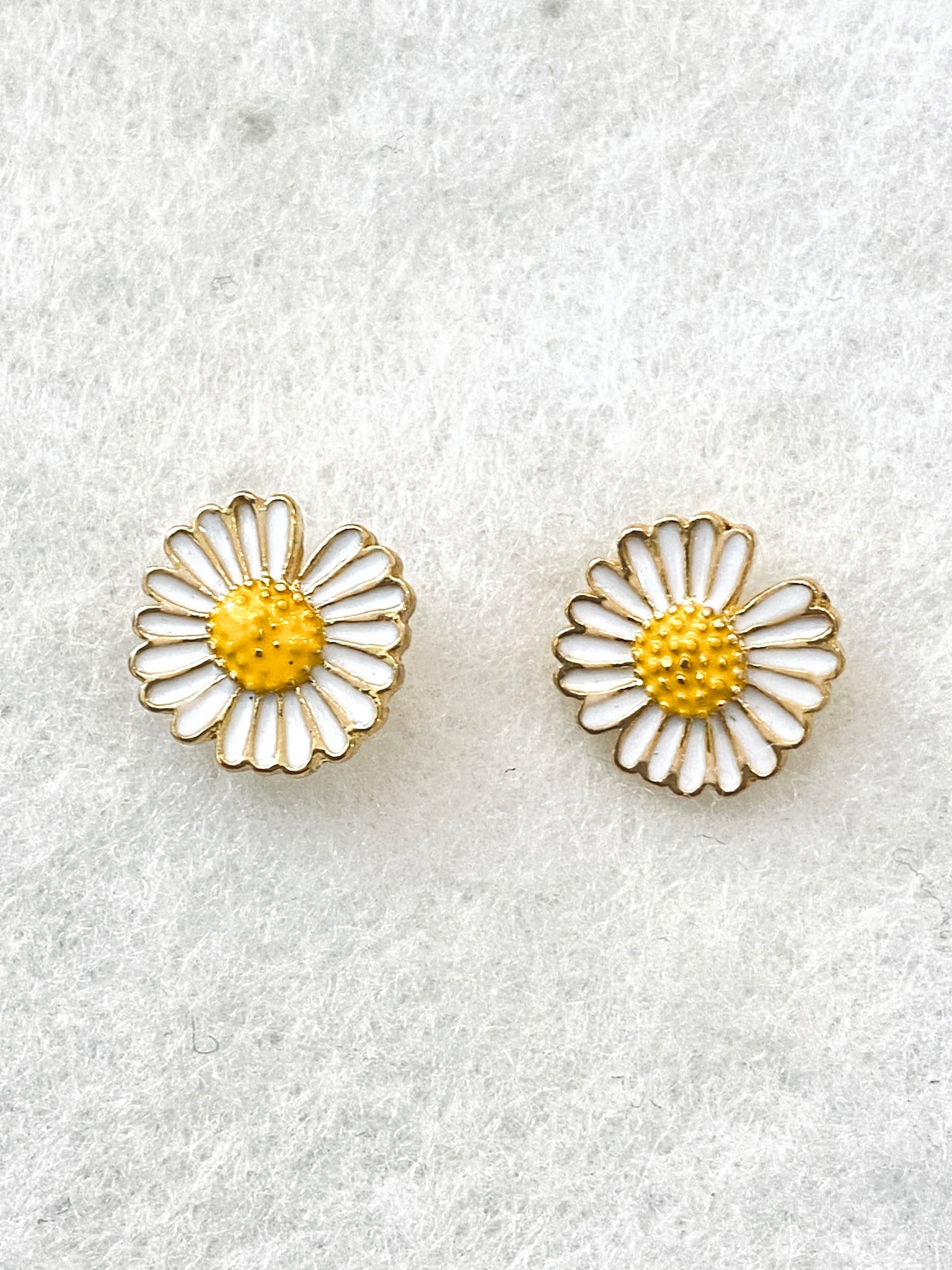 Handcrafted Li'l Daisy Enamel Stud Earrings