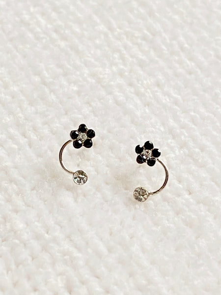 Cz Flower 925 Sterling Silver Stud Earrings