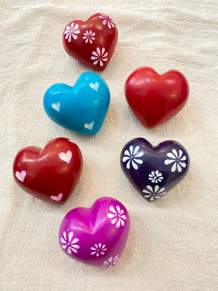 Hand Carved Soap Stone Heart With Patterns