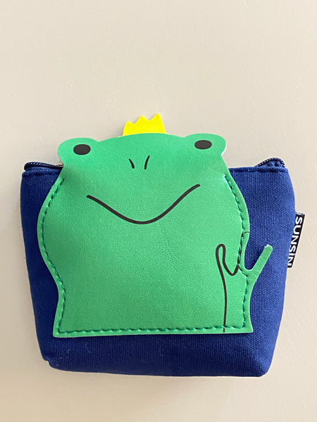 Cute Canvas Animal Coin Purse With Small Side Pocket