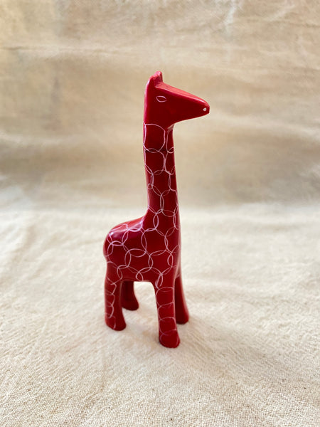 Soapstone Giraffe: Handcarved Miniature Sculpture