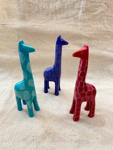 Soapstone Giraffe: Handcarved Miniature Sculpture