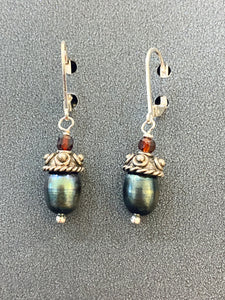 Beautiful Sterling Silver with Pearl Dangle Earrings: Made In PDX