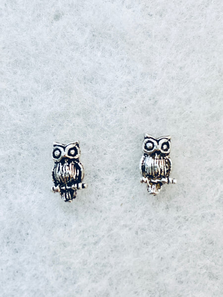 Owl 925 Sterling Silver Stud Earrings