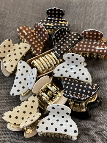 Mini polka dot hair clip