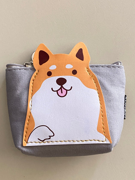 Cute Canvas Animal Coin Purse With Small Side Pocket